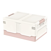 Ящик пластиковый складной белый, дно розовое, 480х360х240 мм в Норильске