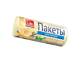 Мешки для мусора 30 л, ароматизированные, Ваниль, бежевые, в рулоне 20 шт., ПНД, 9 мкм, 560х530 мм, GRIFON Aroma, 101-020 V в Норильске