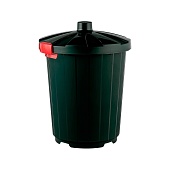 Мусорный бак с крышкой на колесах 105 л темно-зеленый