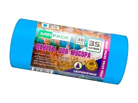 Мешки для мусора 35 л, ароматизированные, синие, в рулоне 30 шт., ПНД, 12 мкм, 640х500 мм, EXTRA, 3530661 в Норильске