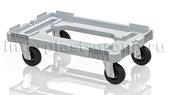 Тележка пластиковая с отверстием без тормозов усиленная серая в Норильске