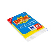 Мешки для мусора 20 л, с ручками, черные, в пачке 20 шт., ПНД, 10 мкм, 550х440 мм, Крепак, 4607075710085 в Норильске