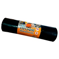 Мешки для мусора 360 л, черные, в рулоне 10 шт., ПВД 65 мкм, 1400х1100 мм, Концепция Быта Профи, 603736 в Норильске