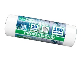 Мешки для мусора 180 л, прозрачные, в рулоне 10 шт., ПВД, 30 мкм, 1100х930 мм, PROFESSIONAL, 180104408 в Норильске