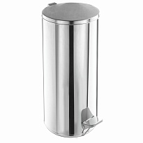Урна для мусора с педалью, усиленное, Титан, 50 л, кольцо под мешок, нержавеющая сталь, хром в Норильске