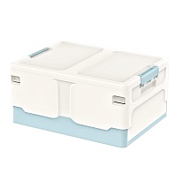 Ящик пластиковый складной белый, дно голубое, 480х360х240 мм в Норильске