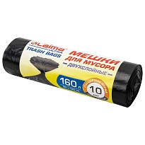 Мешки для мусора 160 л, черные, в рулоне 10 шт., ПВД, 30 мкм, 1200х900 мм, LAIMA ULTRA, 607694 в Норильске