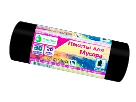 Мешки для мусора 30 л, черные, в рулоне 20 шт., ПНД, 7 мкм, 600х500 мм, MIRPACK Classik, 302040 в Норильске Мешки для мусора 30 л, черные, в рулоне 20 шт., ПНД, 7 мкм, 600х500 мм, MIRPACK Classik, 302040 в Норильске
