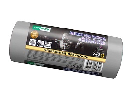 Мешки для мусора 240 л, ароматизированные, серые, в рулоне 10 шт., ПВД 40 мкм, 1500х1100 мм, СИЛАЧИ, sil240111101 в Норильске