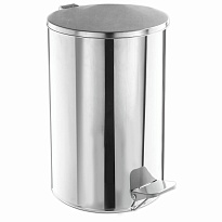 Ведро для мусора с педалью, усиленное, Титан, 20 л, кольцо под мешок, нержавеющая сталь, хром в Норильске