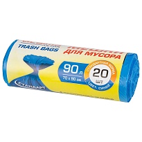 Мешки для мусора 90 л, синие, в рулоне 20 шт., ПНД, 14 мкм, 900х700 мм, LAIMA ULTRA, 607693 в Норильске Мешки для мусора 90 л, синие, в рулоне 20 шт., ПНД, 14 мкм, 900х700 мм, LAIMA ULTRA, 607693 в Норильске