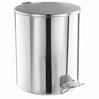 Ведро для мусора с педалью, усиленное, ТИТАН, 7 л, кольцо под мешок, нержавеющая сталь, хром в Норильске