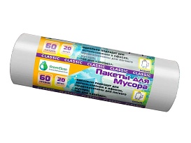 Мешки для мусора 60 л, белые, в рулоне 20 шт., ПНД, 7 мкм, 700х600 мм, MIRPACK Classik, 602052 в Норильске Мешки для мусора 60 л, белые, в рулоне 20 шт., ПНД, 7 мкм, 700х600 мм, MIRPACK Classik, 602052 в Норильске