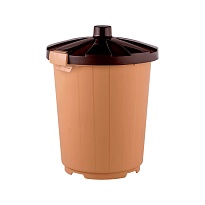 Мусорный бак с крышкой на колесах 105 л бежевый 105 бежевый в Норильске