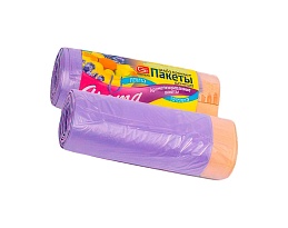 Мешки для мусора 35 л, ароматизированные, Лаванда, сиреневые, в рулоне 10 шт., ПНД, 12 мкм, 560х530 мм, GRIFON Aroma, 101-080 La в Норильске