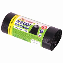 Мешки для мусора 30 л, черные, в рулоне 30 шт., ПНД, 7 мкм, 550х480 мм, Любаша, 608089 в Норильске Мешки для мусора 30 л, черные, в рулоне 30 шт., ПНД, 7 мкм, 550х480 мм, Любаша, 608089 в Норильске