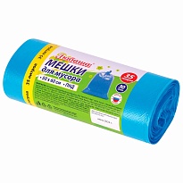 Мешки для мусора 35 л, синие, в рулоне 30 шт., ПНД, 10 мкм, 600х500 мм, Любаша, 608091 в Норильске