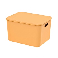 Ящик пластиковый вкладываемый желтый 410х305х245 мм в Норильске