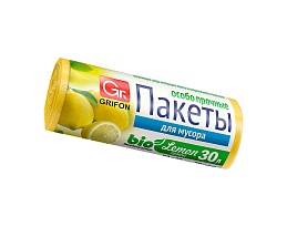 Мешки для мусора 30 л, ароматизированные, Лимон, желтые, в рулоне 20 шт., ПНД, 9 мкм, 560х530 мм, GRIFON Aroma, 101-020 Li в Норильске Мешки для мусора 30 л, ароматизированные, Лимон, желтые, в рулоне 20 шт., ПНД, 9 мкм, 560х530 мм, GRIFON Aroma, 101-020 Li в Норильске