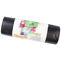 Мешки для мусора 220 л, черные, в рулоне 10 шт., ПВД, 29 мкм, 1100х830 мм, Концепция Быта ЭкоДом, 604924 в Норильске