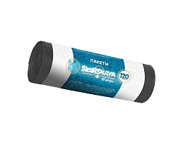 Мешки для мусора 120 л, черные, в рулоне 10 шт., ПНД, 14 мкм, 1100х700 мм, SIBIRSKAYA, 101-008 S в Норильске