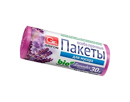 Мешки для мусора 30 л, ароматизированные, Лаванда, сиреневые, в рулоне 20 шт., ПНД, 9 мкм, 560х530 мм, GRIFON Aroma, 101-020 La в Норильске