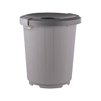 Мусорный бак с крышкой - воронкой на колесах 105 л серый 105 серый в Норильске Мусорный бак с крышкой - воронкой на колесах 105 л серый 105 серый в Норильске