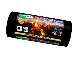 Мешки для мусора 240 л, ароматизированные, черные, в рулоне 10 шт., ПВД 40 мкм, 1500х1100 мм, СИЛАЧИ, sil24011110 в Норильске