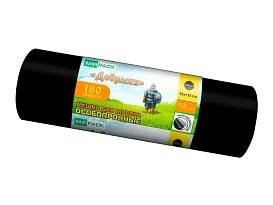 Мешки для мусора 180 л, ароматизированные, черные, в рулоне 10 шт., ПВД, 100 мкм, 1100х930 мм, Добрыня, Dob18010black в Норильске